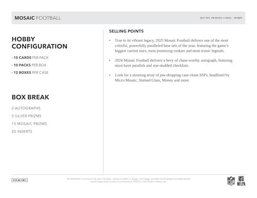 Panini 2025 Mosaic Football Hobby Box