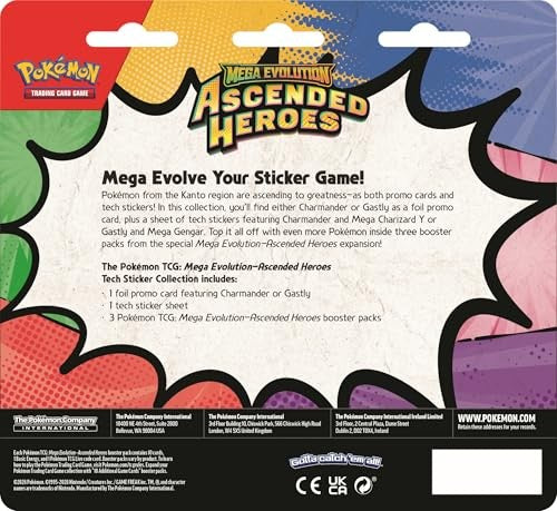 Pokémon Mega Evolution-Ascended Heroes Tech Sticker Collection 3-Pack