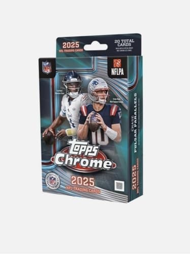 Topps 2025 Chrome Football Trading Cards Hanger Box