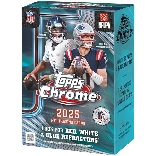 Topps 2025 Chrome Football Trading Cards Value Box