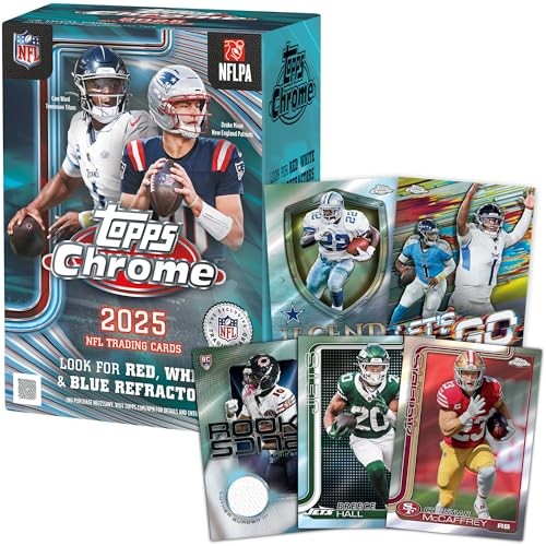 Topps 2025 Chrome Football Trading Cards Value Box