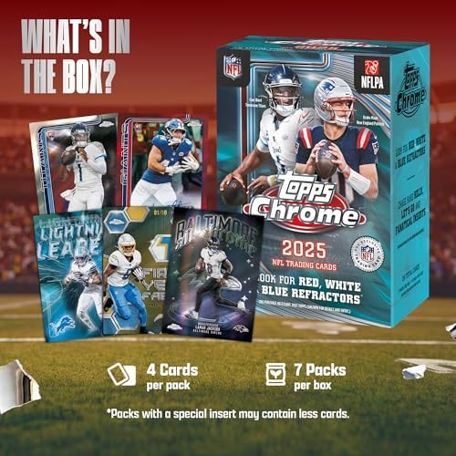 Topps 2025 Chrome Football Trading Cards Value Box