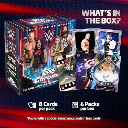 Topps 2026 Chrome WWE Mega Box 6 Packs