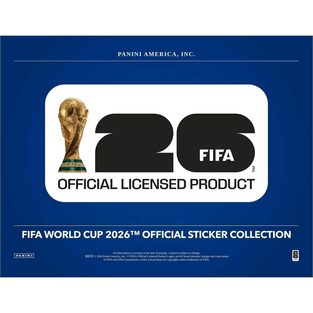 Panini 2026 FIFA World Cup Sticker Collection Box of 25 Packs
