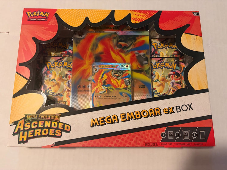 Pokémon Ascended Heroes Mega Emboar OR FERALIGATR Ex Box SHIPS BASED ON WHAT IS AVAILABLE