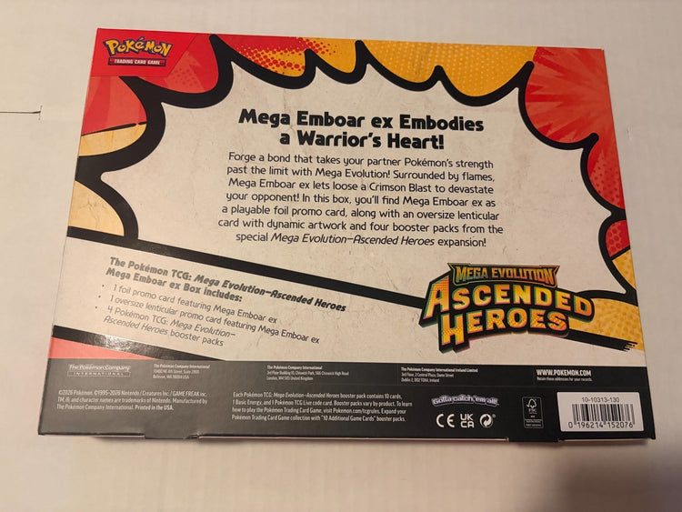 Pokémon Ascended Heroes Mega Emboar OR FERALIGATR Ex Box SHIPS BASED ON WHAT IS AVAILABLE