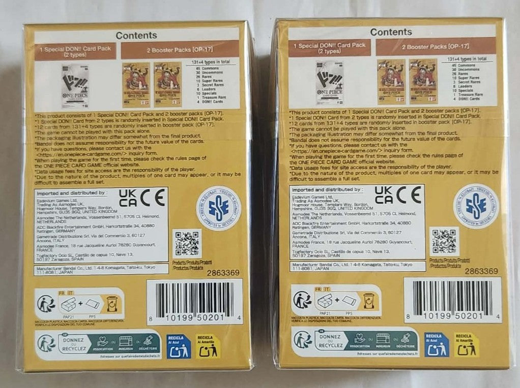 One Piece Card Game Double Pack Set DP-12 2 Booster Packs