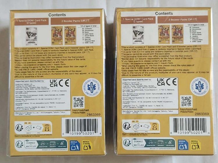 One Piece Card Game Double Pack Set DP-12 2 Booster Packs