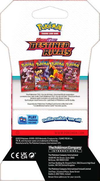 Pokémon Scarlet & Violet Destined Rivals 3Pk Booster Styles May Vary