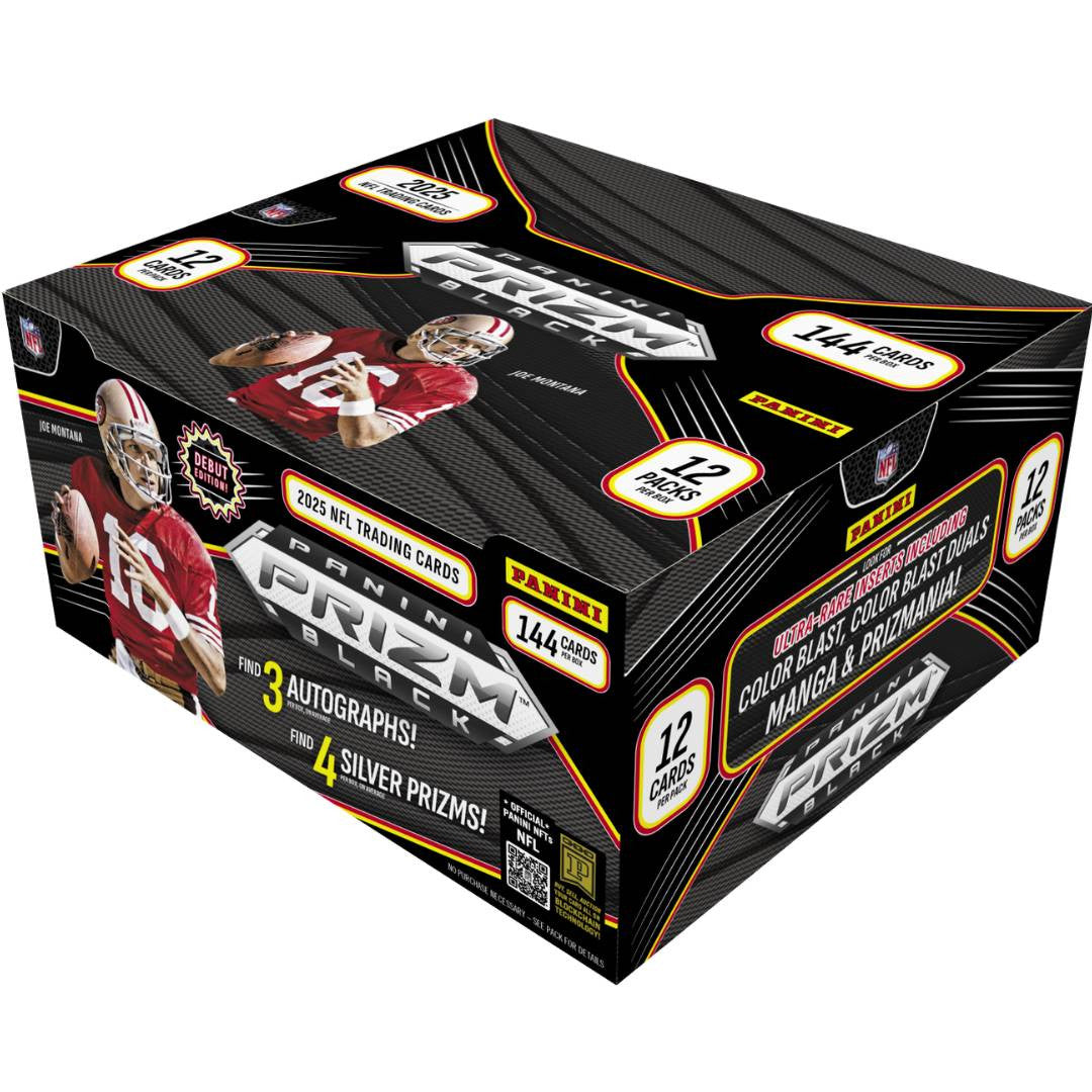 Panini 2025 Prizm Black Football Hobby Box 12 Packs