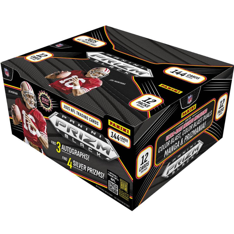 Panini 2025 Prizm Black Football Hobby Box 12 Packs