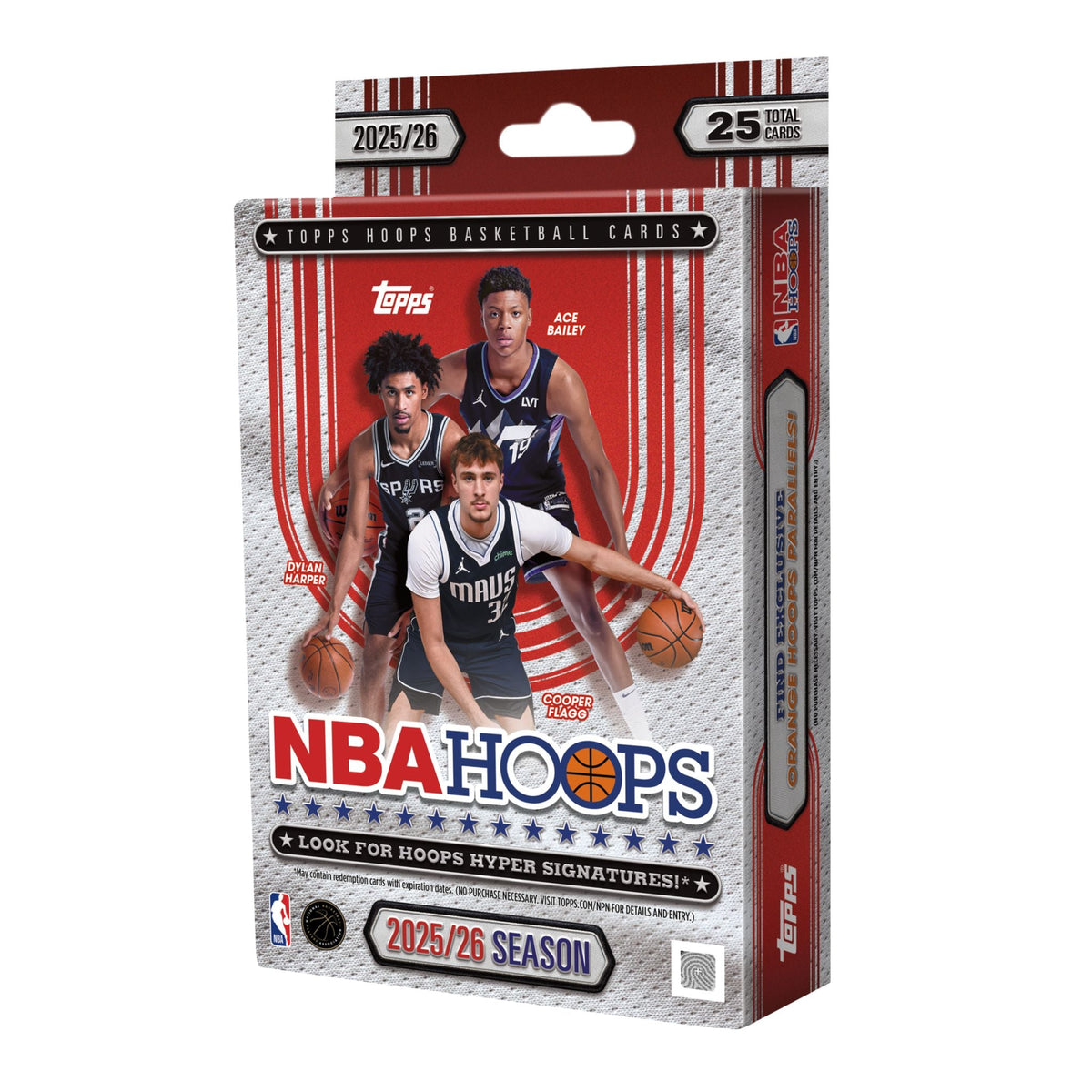 Topps 2025/26 Hoops Basketball Hanger Trading Card Box Hyper Signatures
