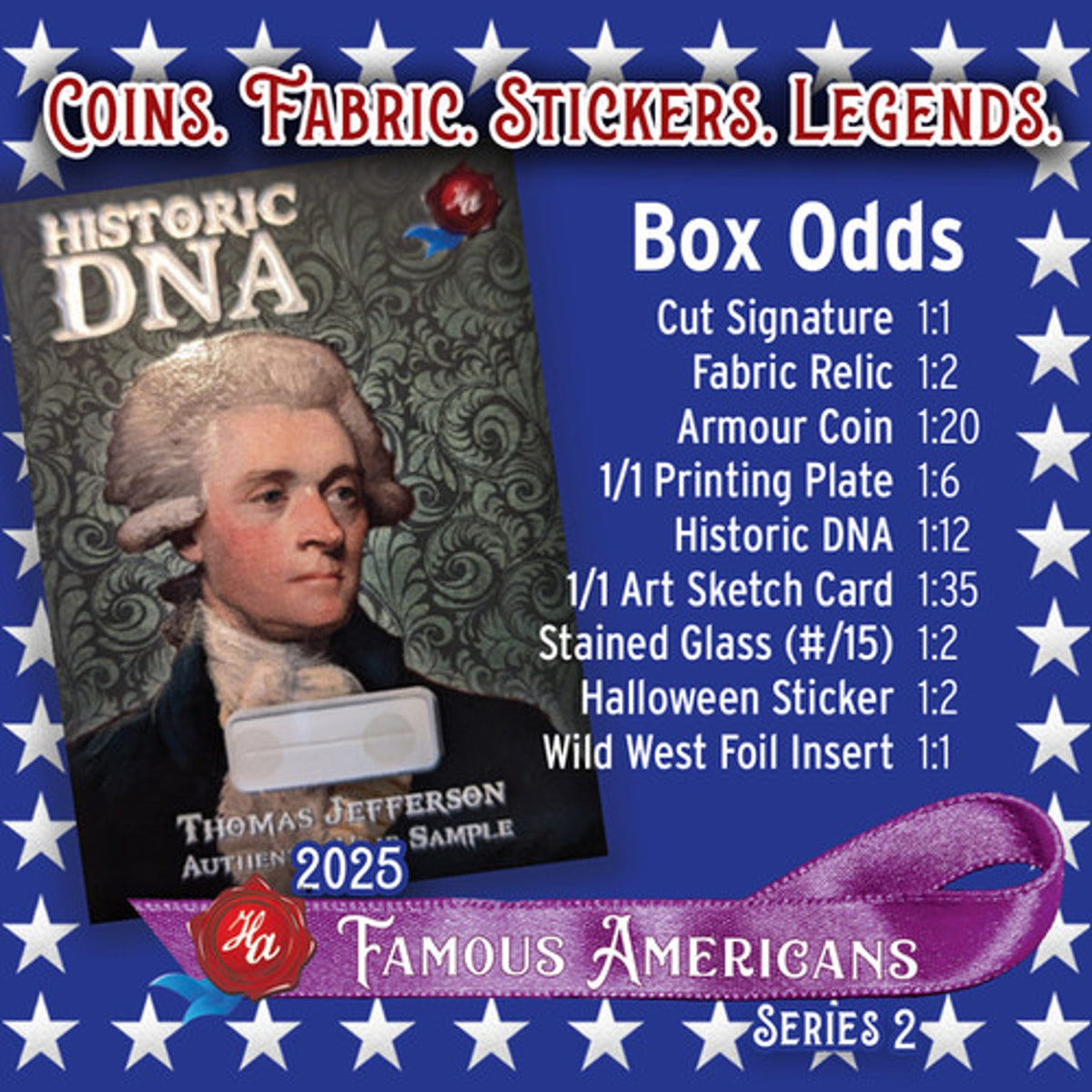 2025 Historic Autographs Famous Americans Series 2 Hobby Box