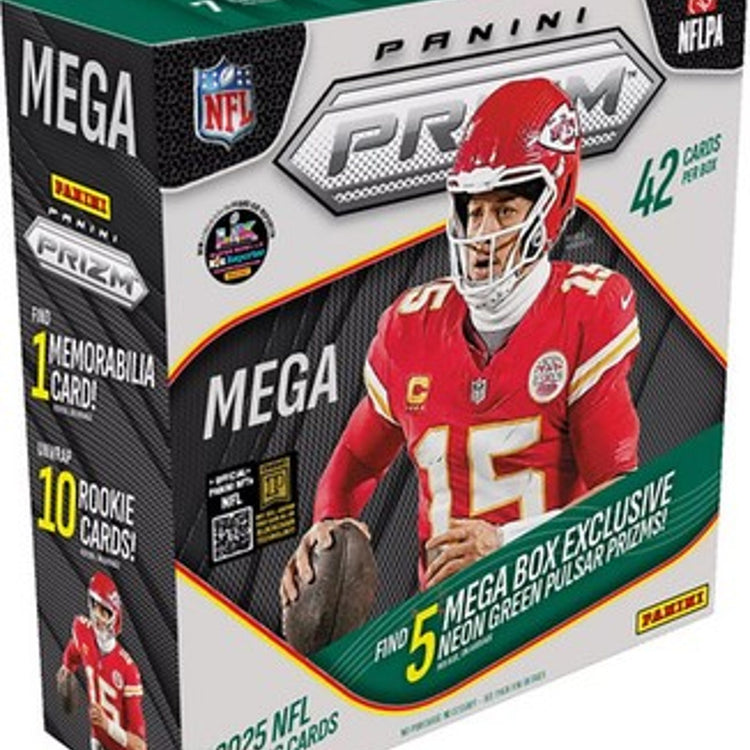 Panini 2025 Prizm Football Trading Cards Mega Box