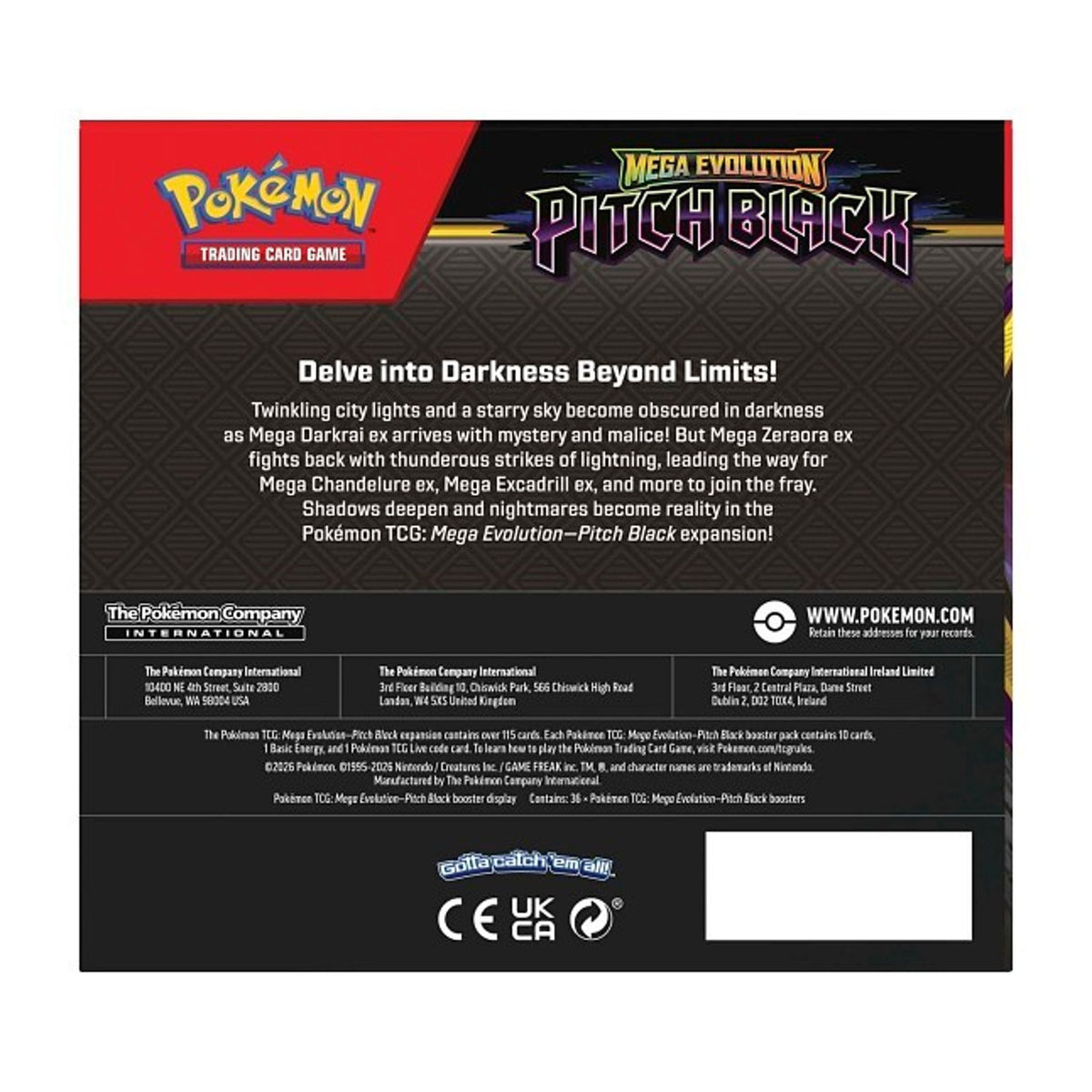 Mega Evolution - Pitch Black Pokémon TCG Evoluzione Presentation Box Booster
